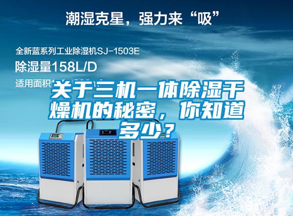 關(guān)于三機一體除濕干燥機的秘密，你知道多少？