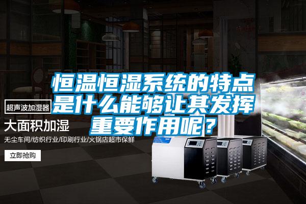 恒溫恒濕系統(tǒng)的特點(diǎn)是什么能夠讓其發(fā)揮重要作用呢？